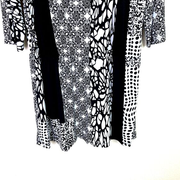 Style & Co Drop Waist Tunic Top Women's Size XL Abstract Print Studded Stretch - Picture 2 of 6